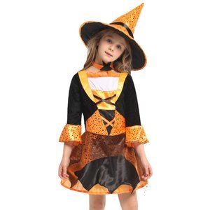 Orange and Black Modern Witch Clothing for Kids - Witchy Vibes Clothing